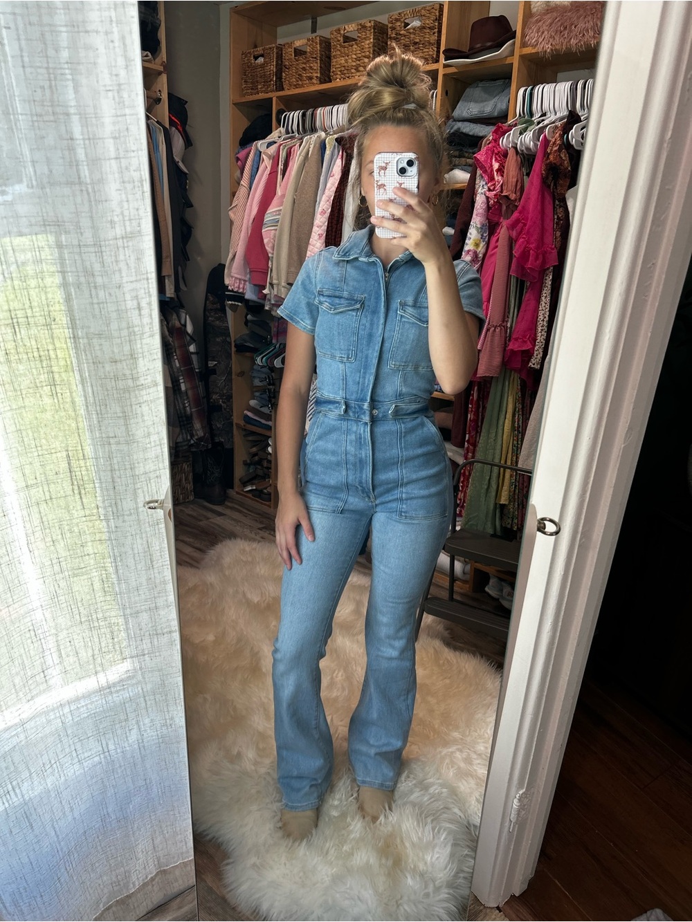 Good American Denim Fit For Success palazzo Flare Jumpsuit small